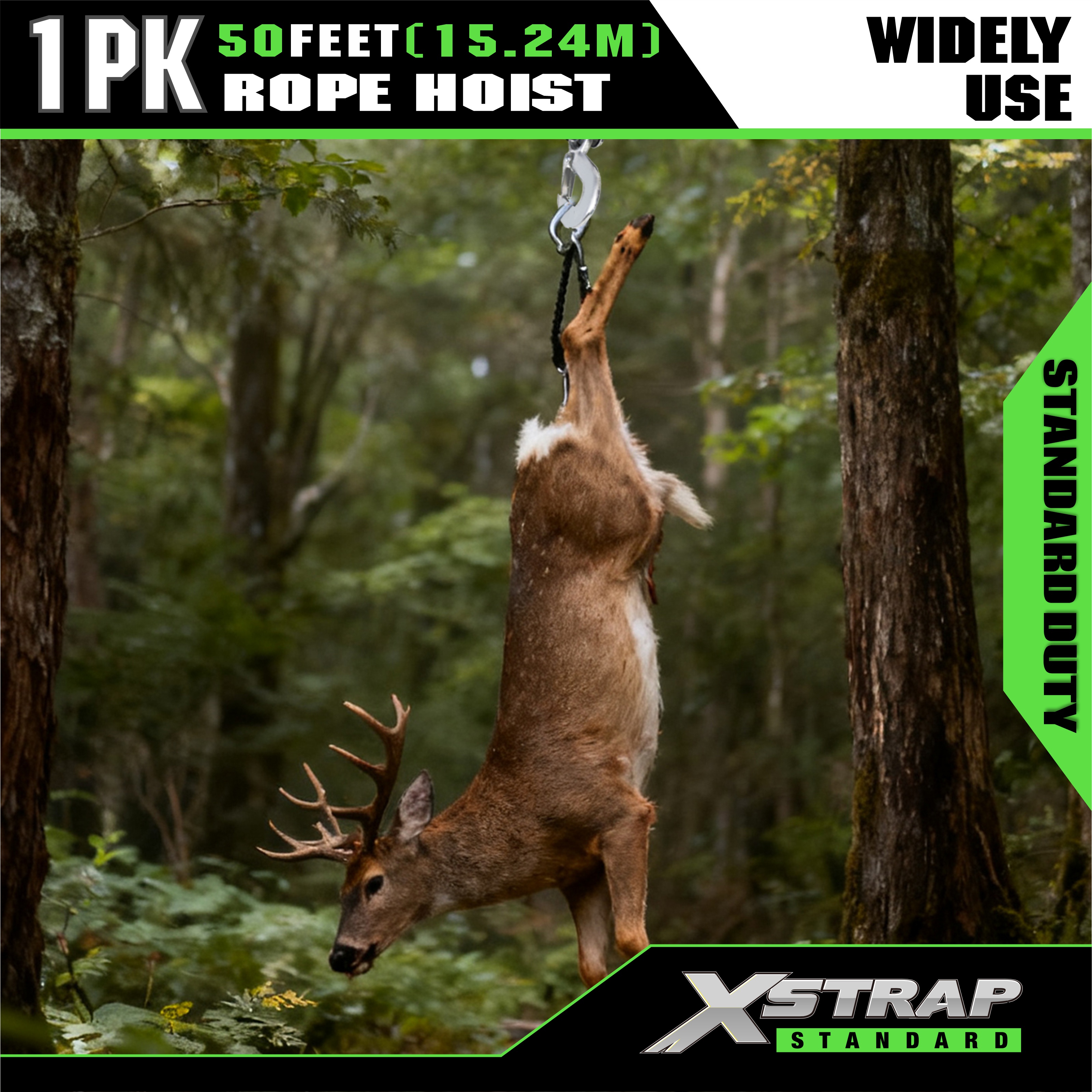 XSTRAP AHLT0003 Beyaz Halatlı Vinç Kasnak Sistemi 1000LB Kapasite