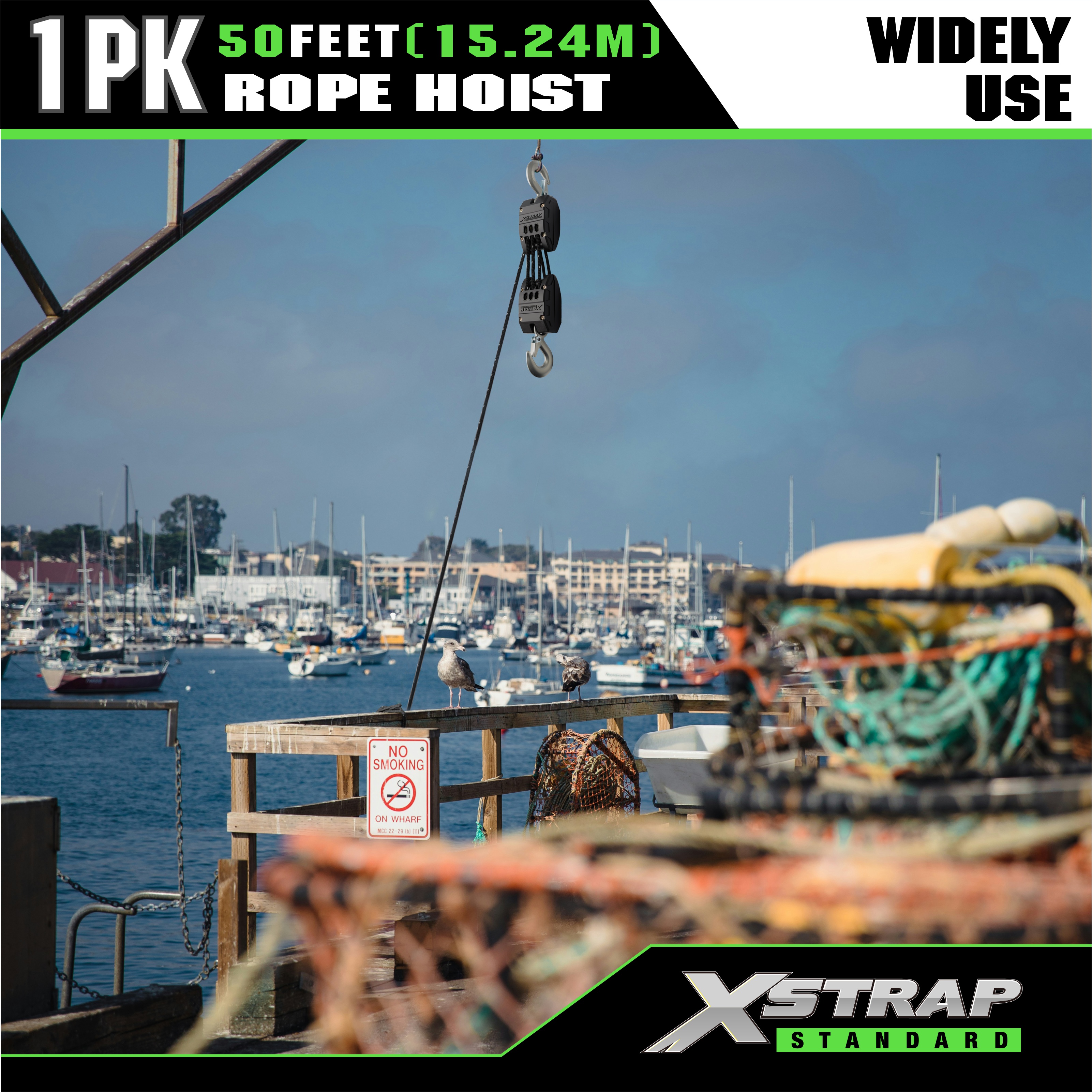 XSTRAP AHLT0003 Siyah Halatlı Vinç Kasnak Sistemi 1000LB