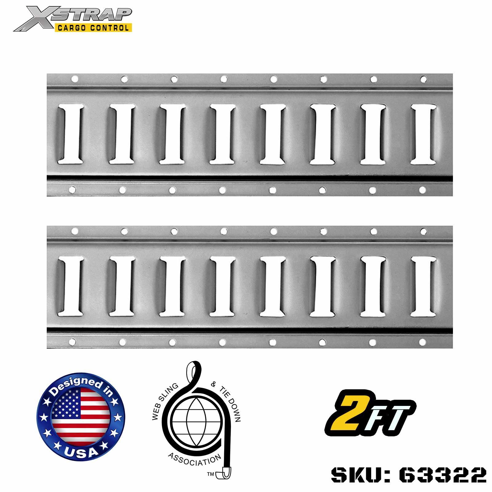 Xstrap 63322 2' Serisi E Lojistik Palet Yapımı, yüksek dereceli 12 kalibre çelik 6000LBS ile