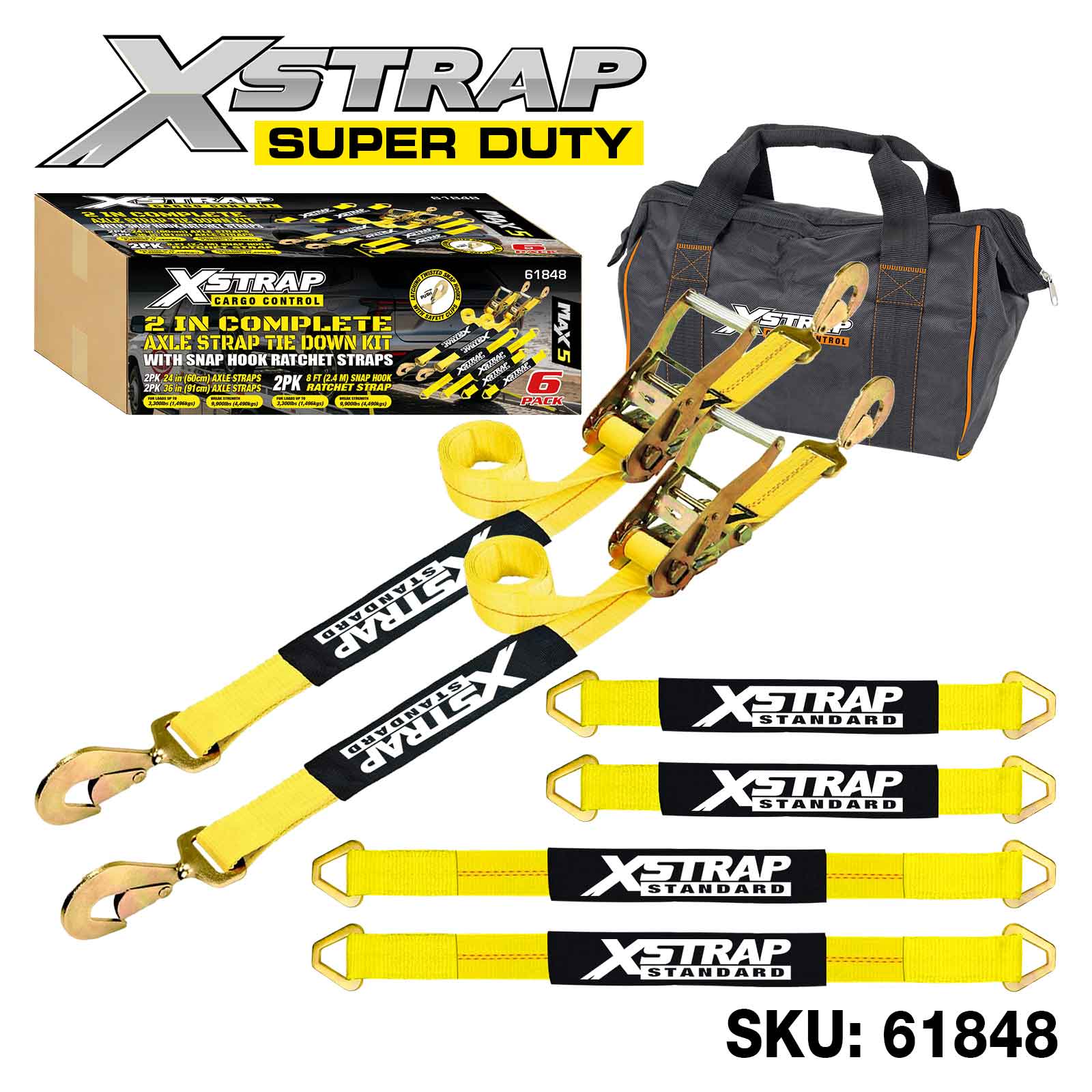 Xstrap 61848 6PK 2 İnç Komple Alex Askı Bağlama Kiti 3,300lb SWL